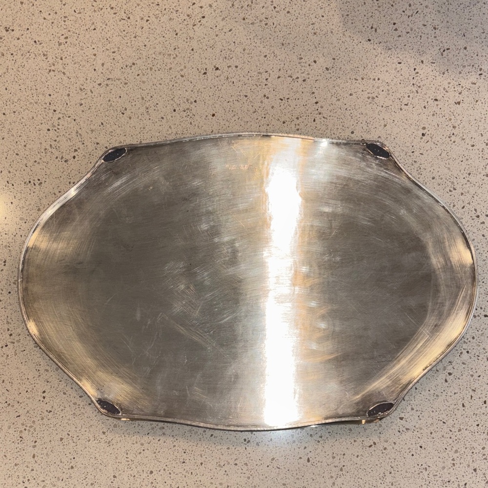 Sale-Elegant Silver Plated over Copper Decorative Tray - Picture 4 of 14